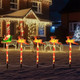 Solar Christmas Pathway Lights - Set of 5 Solar Santa Claus Elk Lights with 8 Lighting Modes, Solar Christmas Decorations Outdoor with 30 LED for Walkway Yard Lawn Xmas Decor