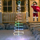 Lighted Spiral Christmas Tree Outdoor Christmas Decorations, Remote Control USB Powered Waterproof Outdoor Xmas Decorations for Yard Porch Indoor Outside