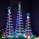 Lighted Spiral Christmas Tree Outdoor Christmas Decorations, Remote Control USB Powered Waterproof Outdoor Xmas Decorations for Yard Porch Indoor Outside