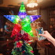 Christmas Tree Topper, FISHOPE LED 24 Modes Color Changing 9.5" Christmas Tree Toppers Star Lighted, Remote Controller Multicolor Christmas Decorations USB Powered for Xmas Holiday Party Décor Christmas Tree Topper, FISHOPE LED 24 Modes Color Changing 9.5" Christmas Tree Toppers Star Lighted, Remote Controller Multicolor Christmas Decorations USB Powered for Xmas Holiday Party Décor
