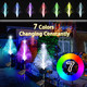 3 Pack Solar Christmas Tree Lights Outdoor, Solar Christmas Garden Stake Lights, 7 Color Changing Solar Christmas Tree Lights, Waterproof Outdoor Decorations for Pathway Yard Garden Christmas Decor