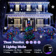 1600 LED 164FT Outdoor Christmas Lights Plug in 8 Modes with Timer Dimmable Christmas Decorations Waterproof Indoor Curtain String Lights for Roof Porch Garden Holiday Wedding Party Decor Cool White