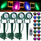 4 Pack Christmas Spotlight 12W RGBW Outdoor Landscape Lights with Remote Control IP65 Waterproof 120V Lights 16 Color Changing for Xmas Halloween Garden Path Yard Decor