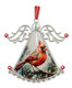 Angel Ornament Northern Cardinal on Forest Glass Christmas Ornament for Christmas Tree Handmade Ornament Holidays Decoration