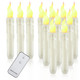 12 Pcs Flameless Taper Candles with Remote Control, Battery Operated Hanging Floating Candles, LED Warm Light Realistic Candles Flickering for Wedding Halloween Christmas Themed Party Decorations