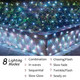 11.5 ft x 5 ft Solar Net Lights, Outdoor Mesh Lights 240 LED Waterproof 8 Mode with Remote String Lights for Bushes Trees Garden Wall Patio Christmas Indoor Decor (Cool White)