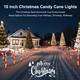 Candy Cane Lights - 10 Pack Candy Cane Pathway Lights, 10" Christmas Candy Cane Lights Red, Outdoor Candy Cane Christmas Decor for Walkway, Driveway, Sidewalk, Garden, Xmas Path Stake Lights Markers