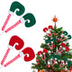 2Pairs Christmas Elf Legs Picks, 10 Inch Christmas Tree Ornaments, Elf Feet with Fixed Wire Striped Plush Stuffed Legs Tree Decorations for Christmas Tree Party Xmas Holiday Decor