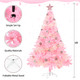 6ft Pink Artificial Christmas Tree: with Christmas Tree Balls Ornaments Shatterproof Xmas Bulbs & Decorative Mesh Ribbbon - Foldable Stand - Holiday Decoration for Party Indoor Home Xmas Tree Decor