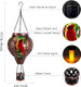 Cardinal Hot Air Balloon Solar Lantern with Flame, Hanging Outdoor Lantern Waterproof Solar Light for Patio, Porch, Xmas Holiday Party Decor