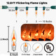 12.8Ft Christmas Decorations Flickering Flame String Lights with 12 Pack Clear C7 Flame E12 Light Bulbs(2 Spare), Great for Christmas Decorations Indoor Outdoor Home Patio Party Lights, Green Wire