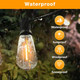 GLUROO 60FT LED Outdoor Patio Lights Waterproof with 30+2 Vintage Bulbs Shatterproof Energy Saving,2700K Hanging Edison String Lights Outside for Backyard,Bistro,Camping,Gazebo