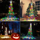 Christmas Decoration Outdoor Star String Lights with Remote, 317 LED 17ft Star Christmas Tree Lights 11 Lighting Modes&Timer for Christmas Halloween Wedding Party (Multicolor&Cool White)