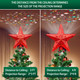 Christmas Tree Topper Lighted with 6 Projected Patterns -Christmas Star Tree Topper Built-Led Rotating Lights -3D Glitter Dynamic Projector for Indoor Xmas Year Holiday Party Decorations