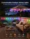 Govee Smart Outdoor String Lights 2, 144ft RGBIC Outdoor Lights with Dimmable Warm White LED Bulbs for Christmas, 47 Scene Modes for Patio, Backyard, IP65 Waterproof, Works with Alexa, App Control
