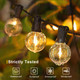 Outdoor String Lights, LED Patio Hanging Lights with Waterproof G40 Globe Plastic Bulbs for Outside Backyard Porch Garden Cafe Decor (25ft - 14 LED Bulbs)