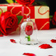 H&D HYALINE & DORA H&D Crystal Rose Flower Figurine Dreams Ornament in a Glass Dome s for her (Red)