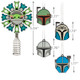 Hallmark Star Wars: The Mandalorian 5" Miniature Christmas Tree Topper and 1.7" Mini Ornaments, Set of 5 Shatterproof Ornaments, May The 4th