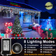 Heceltt White Christmas Lights Outdoor, 49FT 480 LED Ice Lights for Outside with 90 Drops Clear Wire 8 Modes Timer, Plug in Waterproof for Holiday Eaves Yard Roof Party Christmas Decoration