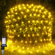 HeKation Christmas Net Lights Outdoor for Bushes, 200 Led Net Lights Outdoor Mesh Lights for Tree, Party, Wedding (9.8'x6.6', Plug in, Warm White)