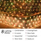 Solar Net Lights Outdoor, 240 LED Warm White Mesh Lights Waterproof, 11.5 ft x 5 ft 8 Modes Green Wire String Lights with Remote for Bushes Trees Patio Garden Shrubs Christmas Decoration