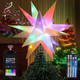 Christmas Star TreeTopper, 9.8" Smart Moravian Star Tree Toppers, Bluetooth App Control LED Christmas Light, Music Sync RGB Color Changing with Remote for Xmas Indoor Outdoor Decorations