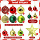 101pcs Christmas Ball Ornaments Set, Shatterproof Christmas Decorations Set with Reusable Hand-held Package for Xmas Tree Decor Holiday Wedding Party Holiday Indoor Decor (Gold&Red&Green) 101pcs Christmas Ball Ornaments Set, Shatterproof Christmas Decorations Set with Reusable Hand-held Package for Xmas Tree Decor Holiday Wedding Party Holiday Indoor Decor (Gold&Red&Green)