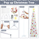 5 Ft Prelit Tinsel Pop Up Christmas Tree with 8 Light Adjustment Modes 50 Remote Color Lights Battery Operated, Pencil Artificial Slim Tree Xmas Decoration Home Party Indoor Outdoor