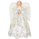 HMASYO Christmas Tree Topper Angel with Timer Lights, 12" Lighted Angel Tree Toppers with White Feather Wings and Star Light, Angel Tree Toppers Christmas Tree Top Decorations Xmas