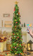 HMASYO 6 FT Pop Up Christmas Tree with 100 LED Lights & Remote, Green Tinsel Artificial Pencil Christmas Tree Xmas Decoration for Home, Office, Party, USB Powered Timer Lights, Easy Assembly