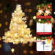4 Pack 2.2FT Solar Christmas Tree Lights Decorations Outdoor, 8 Modes Christmas Pathway Lights with 80 Star LED Lights,Waterproof Christmas Pathway Lights for Patio Garden Lawn Holiday Decor, White