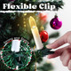 20 Pcs LED Christmas Tree Candle Lights,Flickering Clip on Flameless Candles with Timer and 8 Modes,Christmas Tree Candle Lights Plug in for Xmas Holiday Wedding Parties Indoor Decor(White)
