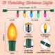 C7 Twinkling Christmas Lights, 63ft Multicolor Lights for Christmas Tree, Waterproof 25 Pcs C7 Bulbs E12 Base Christmas String Lights Extendable for Around Houses Fences Windows Tree Decoration