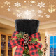 HOHOTIME Christmas Tree Topper Hat with Lighted Snowflaker, HOHOTIME Double-Sided Sequins Christmas Tree Topper with Buffalo Plaid Red Black Bow, Pine Cones and Red Berries for Xmas Tree Decorations HOHOTIME Christmas Tree Topper Hat with Lighted Snowflaker, HOHOTIME Double-Sided Sequins Christmas Tree Topper with Buffalo Plaid Red Black Bow, Pine Cones and Red Berries for Xmas Tree Decorations
