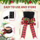 HOHOTIME Christmas Tree Topper Hat with Lighted Snowflaker, HOHOTIME Double-Sided Sequins Christmas Tree Topper with Buffalo Plaid Red Black Bow, Pine Cones and Red Berries for Xmas Tree Decorations HOHOTIME Christmas Tree Topper Hat with Lighted Snowflaker, HOHOTIME Double-Sided Sequins Christmas Tree Topper with Buffalo Plaid Red Black Bow, Pine Cones and Red Berries for Xmas Tree Decorations