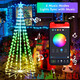 7FT Outdoor Christmas Tree, RGB Color Changing Prelit Smart Cone Christmas Tree with Lights, App&Remote Control, DIY Multi-Color Lightshow with Music Sync, Christmas Year Decoration