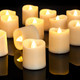 Homemory 24Pack Flameless LED Votive Candles, 200+Hour Long Lasting Electric Fake Candles, Battery Operated Tealights in Warm White for Christmas, Wedding Decor (Ivory Base, Batteries Included)