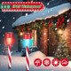 Honoson 12 Pcs Christmas Solar Pathway Lights Outdoor Christmas Candy Cane Lights IP65 Waterproof Xmas Decorative Lights for Patio Lawn Yard Landscape Driveway Path Party Decor,Colorful Lights
