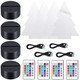 4 Pieces 3D Night Light LED Lamp Base with 4 Pieces Clear Acrylic Sheets 4 Pieces Remote Controls and 4 Pieces Charging Cables Adjustable 16 Colors 4 Modes for Child Room Bar (Christmas Tree Style)