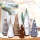 Hoolerry 6 Pcs Mini Yarn Christmas Artificial Tree Toppers Star Snowflakes Farmhouse Christmas Table Decorations Xmas Home Decor Christmas Ornaments 7.5/5.9/3.9 In (Elegant Color,Retro Style)