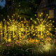 2 Pack Solar Firework Lights for Outdoor Decor,200 LEDs 8 Modes Solar Fairy Garden Lights, Solar Starburst Lights for Landscape Yard Pathway Flowerbed Christmas Decorative,Warm White