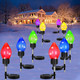5 Pack C9 Solar Christmas Lights, Solar Christmas Lights Outdoor with 2 Lights Modes, IP65 Waterproof Solar Christmas Pathway Lights Outside Yard Lawn Path Garden Xmas Holiday Decor (Multicolor)