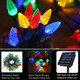 HUGSVIK 39Ft 100 LED Solar C6 Christmas Lights Outdoor, 8 Modes Solar Christmas Strawberry Lights, Waterproof Outdoor Solar Christmas String Lights for Xmas Tree, Holiday, Garden, Patio, Arbor Decor HUGSVIK 39Ft 100 LED Solar C6 Christmas Lights Outdoor, 8 Modes Solar Christmas Strawberry Lights, Waterproof Outdoor Solar Christmas String Lights for Xmas Tree, Holiday, Garden, Patio, Arbor Decor