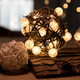 Globe String Lights for Bedroom, Decorative Christmas Lights, Crystal Crackle Ball Lights 10Ft 30 LED Soft White Battery Operated Fairy Lights Perfect for Valentine's Day Decor
