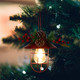 2Pack Solar Christmas Metal Hanging Lanterns with Shepherd Hook Outdoor Led Garden for Christmas Decorations