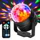 Disco Ball Party Lights, Christmas Decorations Lights Happy Year Party, Sound Activated RGB DJ Lights Rotating Stage Strobe Lamps with Wireless Remote for Room Decor