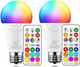 ILC LED Light Bulb 85W Equivalent, Color Changing Light Bulbs 2700K Warm White, Remote Control RGB 6 Modes, Timing, Sync, Dimmable E26 Screw Base (2 Pack) ILC LED Light Bulb 85W Equivalent, Color Changing Light Bulbs 2700K Warm White, Remote Control RGB 6 Modes, Timing, Sync, Dimmable E26 Screw Base (2 Pack)