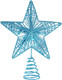 IMIKEYA Christmas Star Tree Topper: Glittered Christmas Tree Topper Metal 3D Hollow Tree Topper Christmas Treetop Star Tree Topper for Christmas Tree Decoration Home Bar Office Decor (Blue)