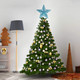 IMIKEYA Christmas Star Tree Topper: Glittered Christmas Tree Topper Metal 3D Hollow Tree Topper Christmas Treetop Star Tree Topper for Christmas Tree Decoration Home Bar Office Decor (Blue)
