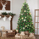 ITART 101pcs Christmas Tree Ornaments Assortment Burgundy Brown Champagne Gold Including Star Tree Topper Balls Nutcracker Figurines Snowflakes Poinsettia Flowers Bead Garland for Christmas Tree Decor
